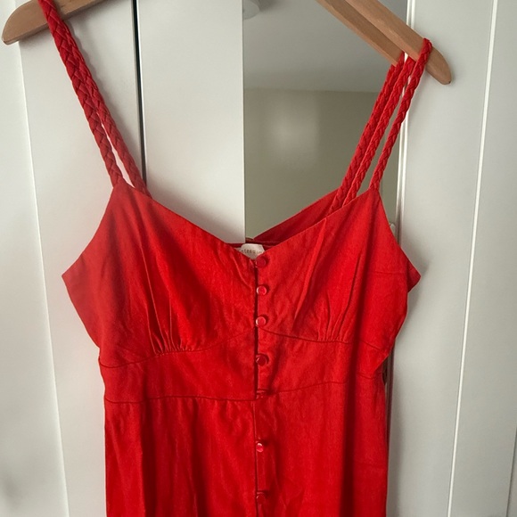 Red Button-Front Sundress - Picture 4 of 4